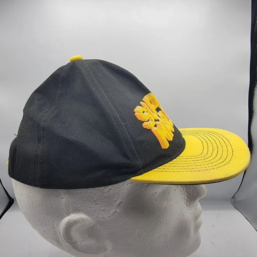 Super Mario Brothers Black Yellow Snap Back Adjustable Baseball Hat Video Games